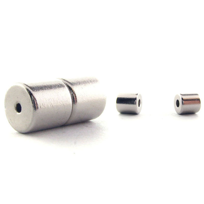 2 Sets 13x8mm Nickel-Free Brass Round Magnetic Clasps, Silver - Bead Box  Bargains
