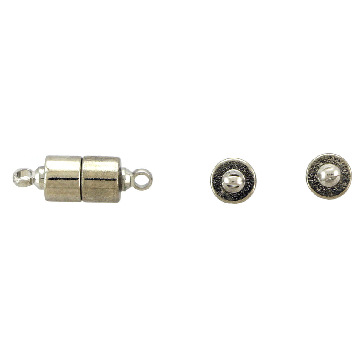 6mm Magnetic Clasp Set Of 10 Maglok Silver Barrel MC16